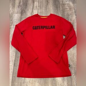 Caterpillar Kids Bright Red Long Sleeve Tee
